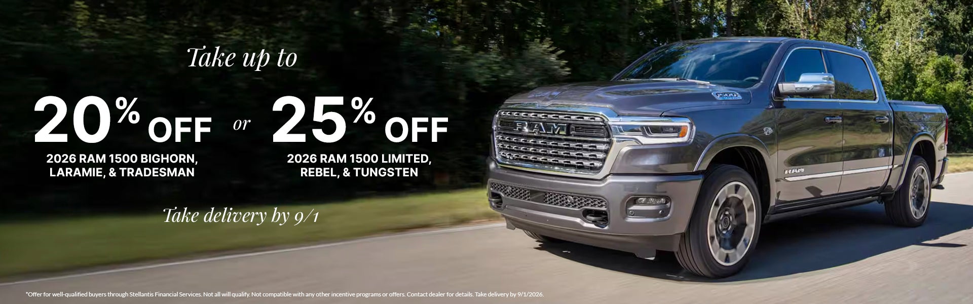Take up to 25% off select RAM 1500 Models