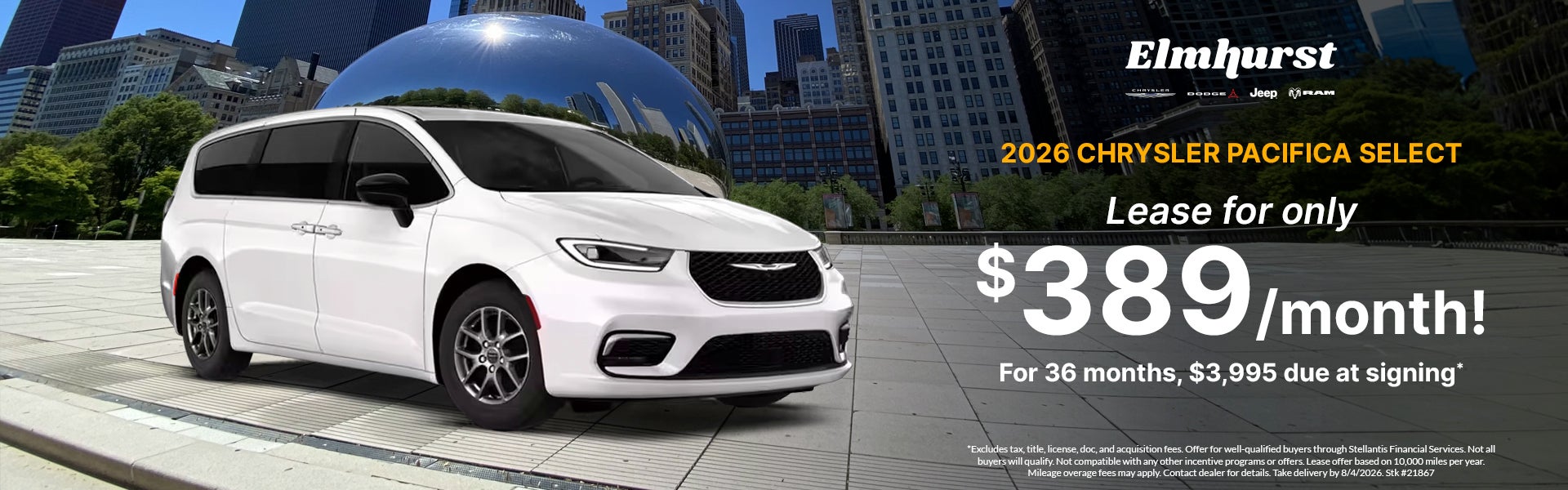 Lease Pacifica Select for only $389/month!