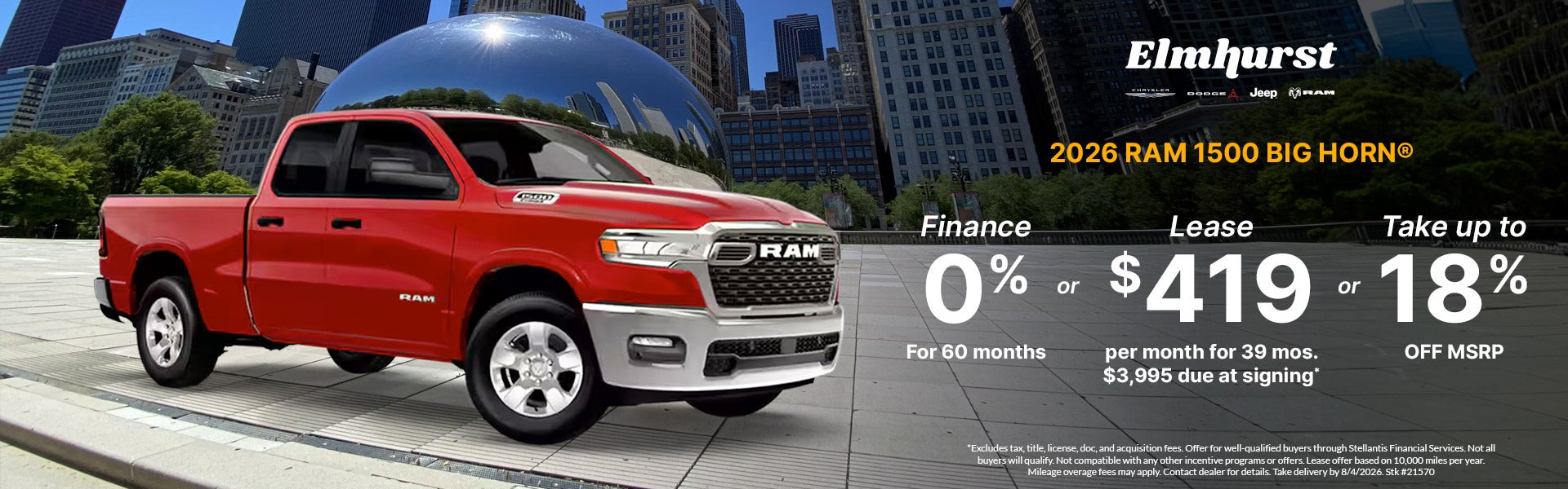 Ram 1500 Big Horn 0%, lease, or take 18% off